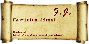 Fabritius József névjegykártya