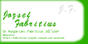 jozsef fabritius business card